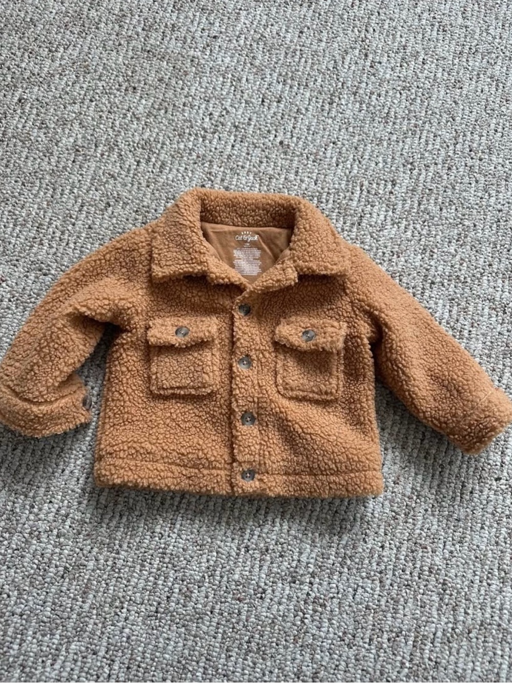 Cat and Jack Cozy Tan Sherpa Jacket